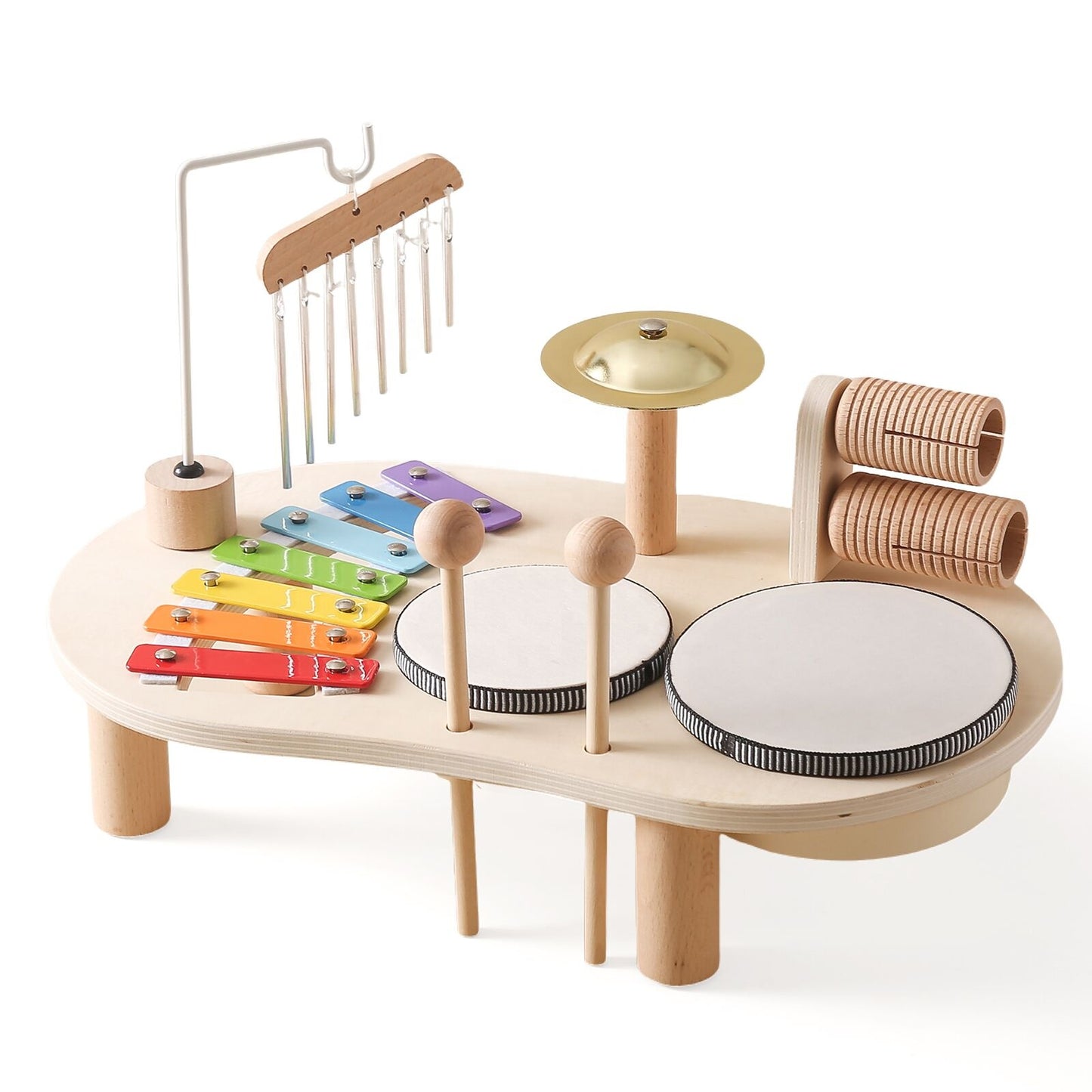 Jouets Montessori en bois pour bébé : éveil musical en douceur